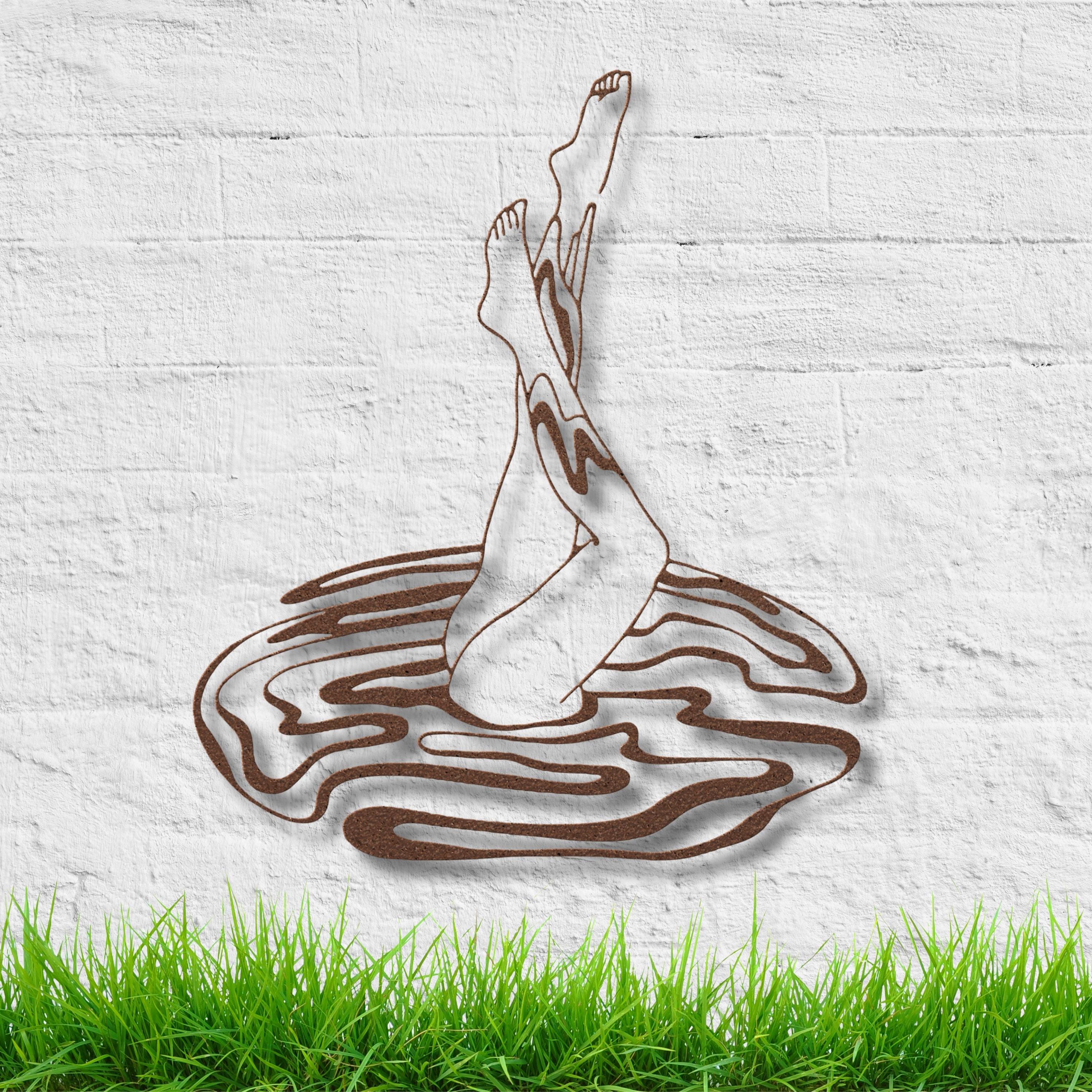 Artistic Pool Legs Metal Wall Art, Minimalist Swimmer Sign, Summer Home Decor, Fun Gift