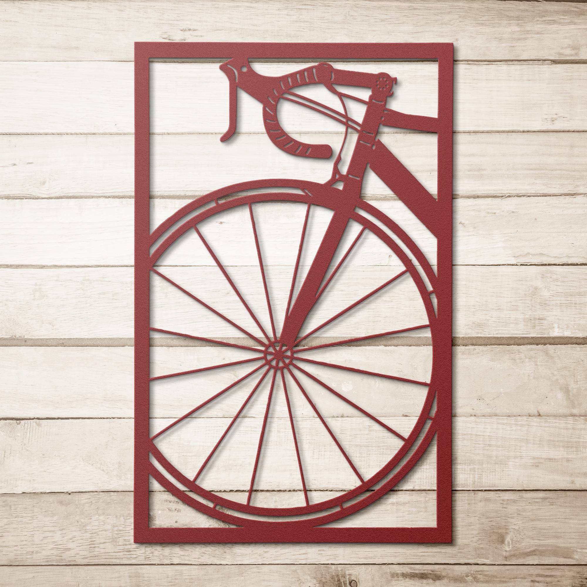 Road Bike Wall Art – Custom Metal Bike Sign | Bicycle Silhouette Art & Modern Sports Decor