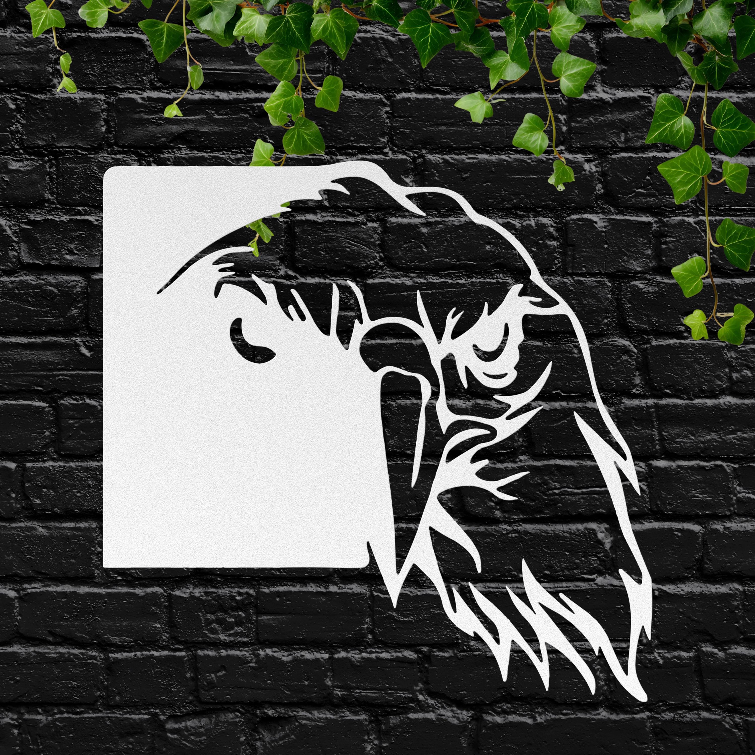 Die-Cut Black Eagle Head Metal Wall Art, Raptor Sign