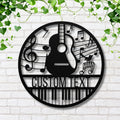 Custom Guitar Metal Sign | Personalized Music Lover Gift | Treble Clef Notes Piano Keyboard Wall Art
