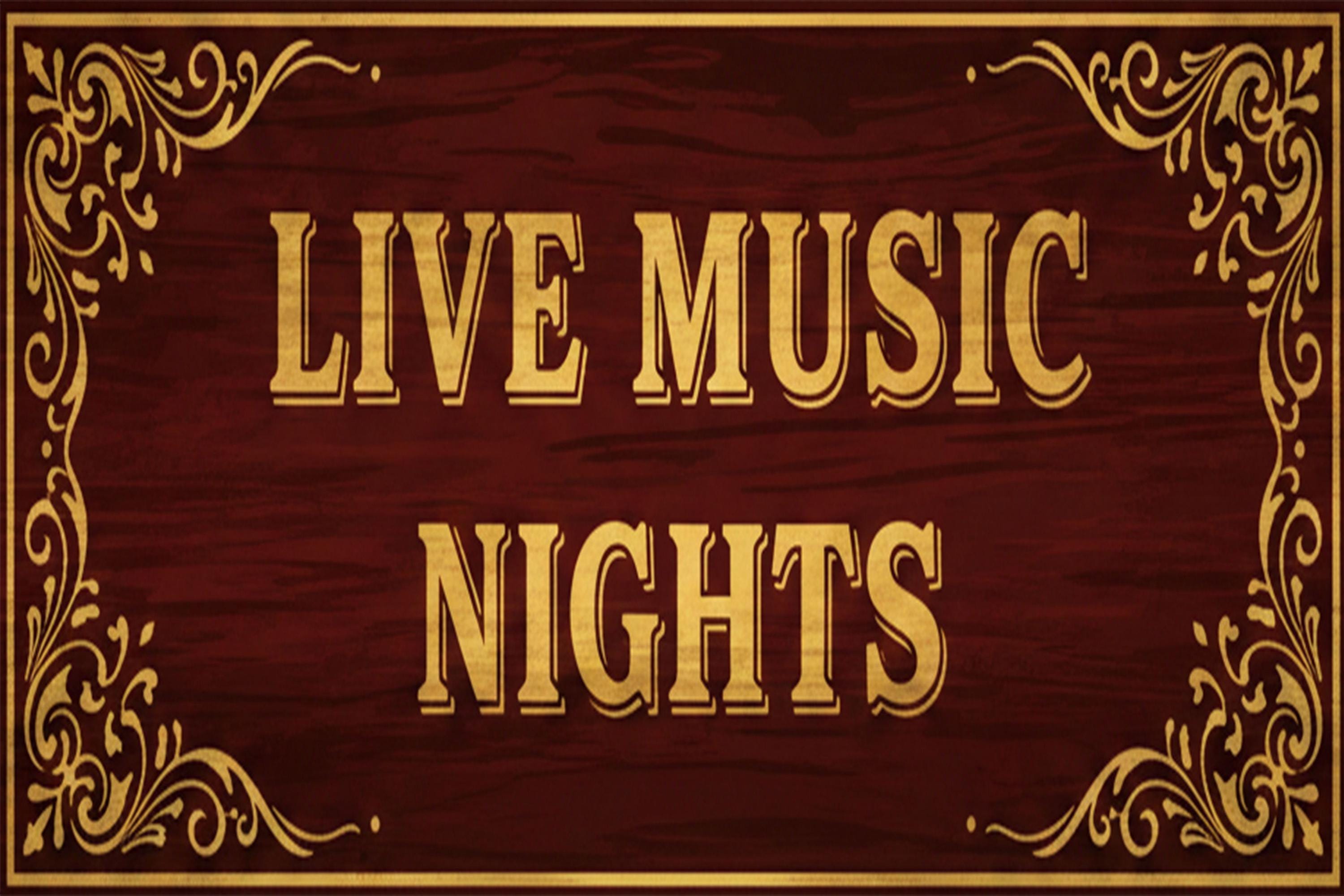 Live Music Nights Metal Sign, Gold Vintage Bar Decor, Pub Man Cave Wall Art, Speakeasy Piano Room