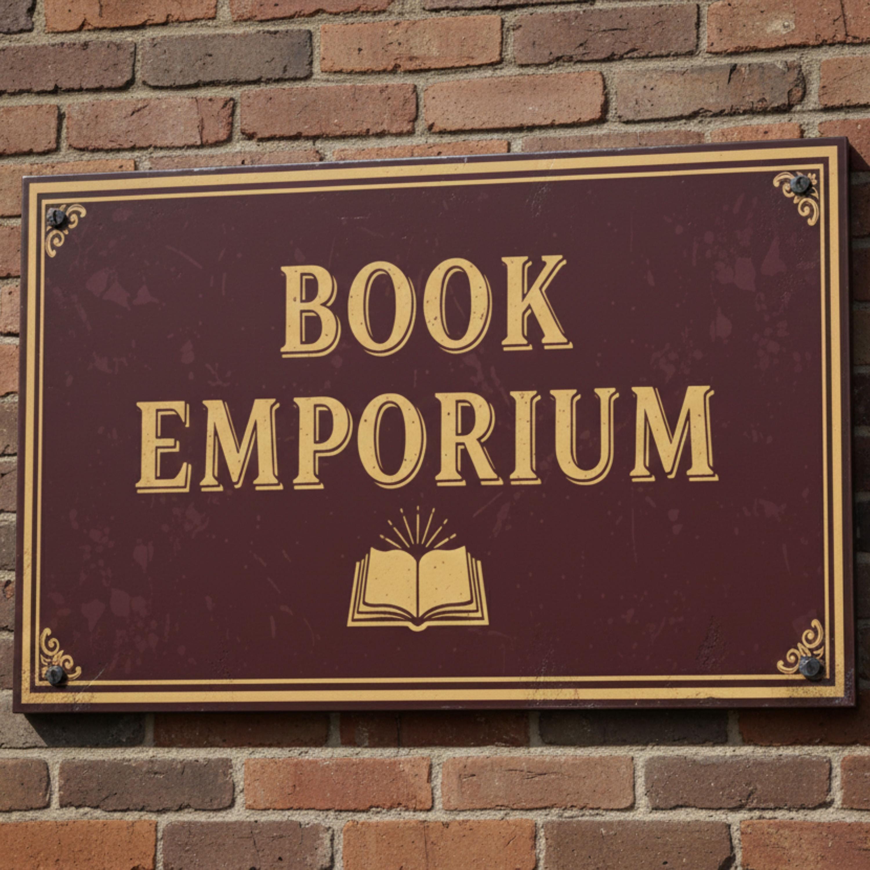 Book Emporium Metal Sign, Vintage Bookstore Decor, Library Wall Art, Antique Reader Gift