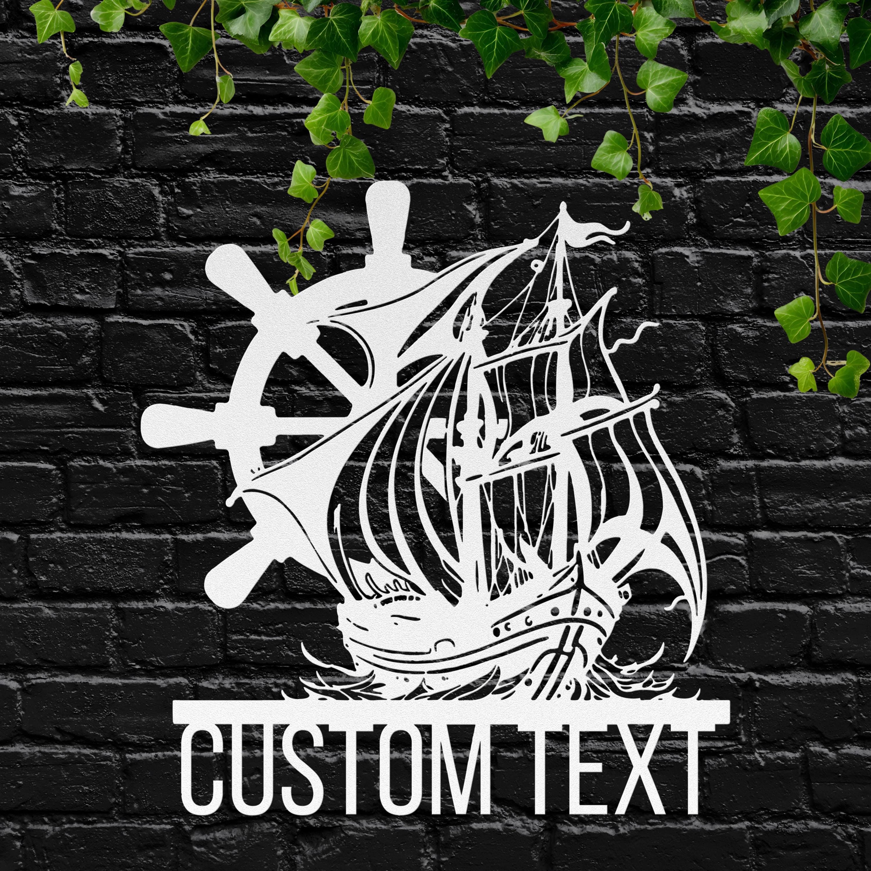 Custom Ship Metal Sign | Personalized Sailing Home Decor | Nautical Pirate Boat Wall Art Gift