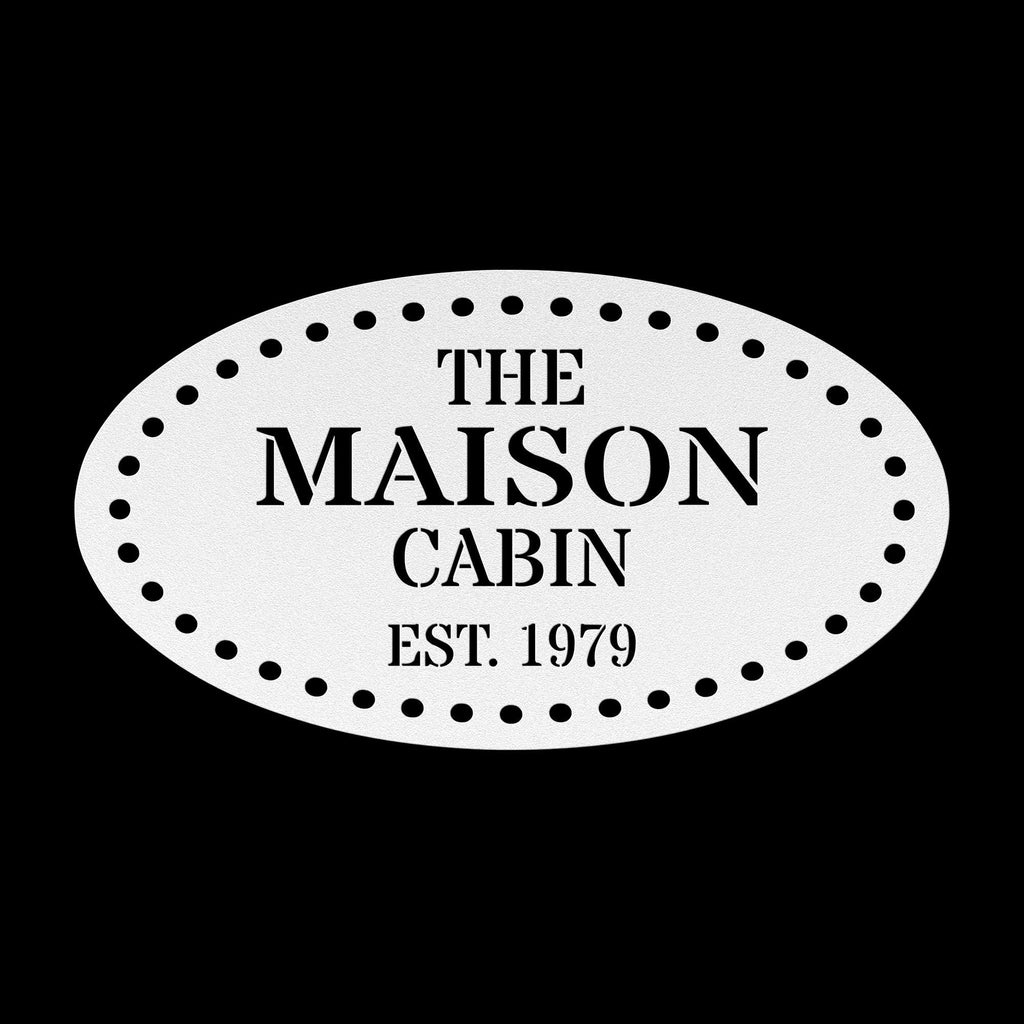 Custom Oval Cabin Metal Sign: Family Name Wall Art