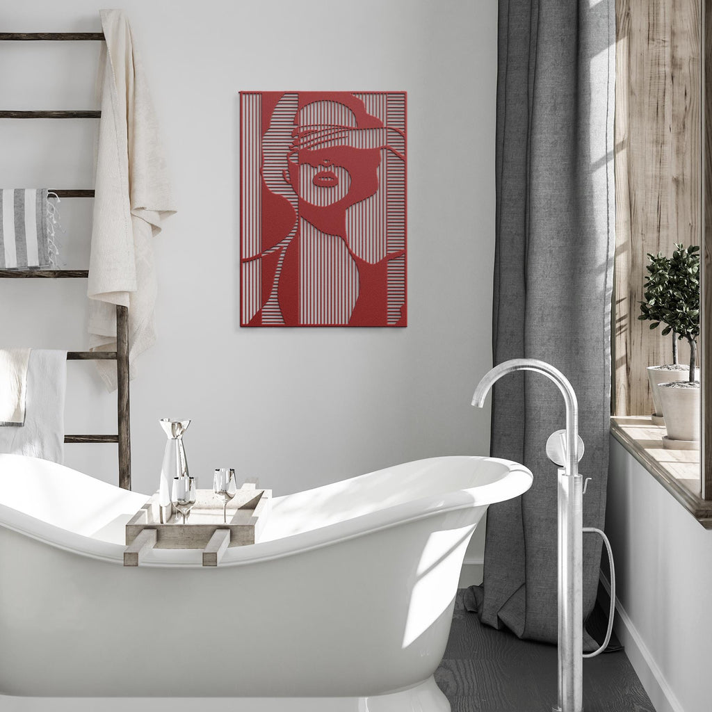 Abstract Woman Metal Wall Art, Minimalist Line Art Portrait