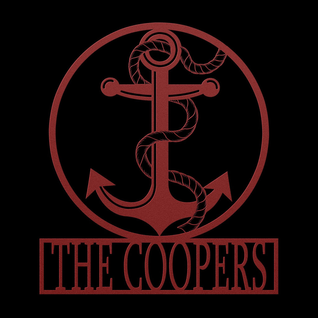 Custom Metal Anchor Sign: Nautical Coastal Outdoor Decor