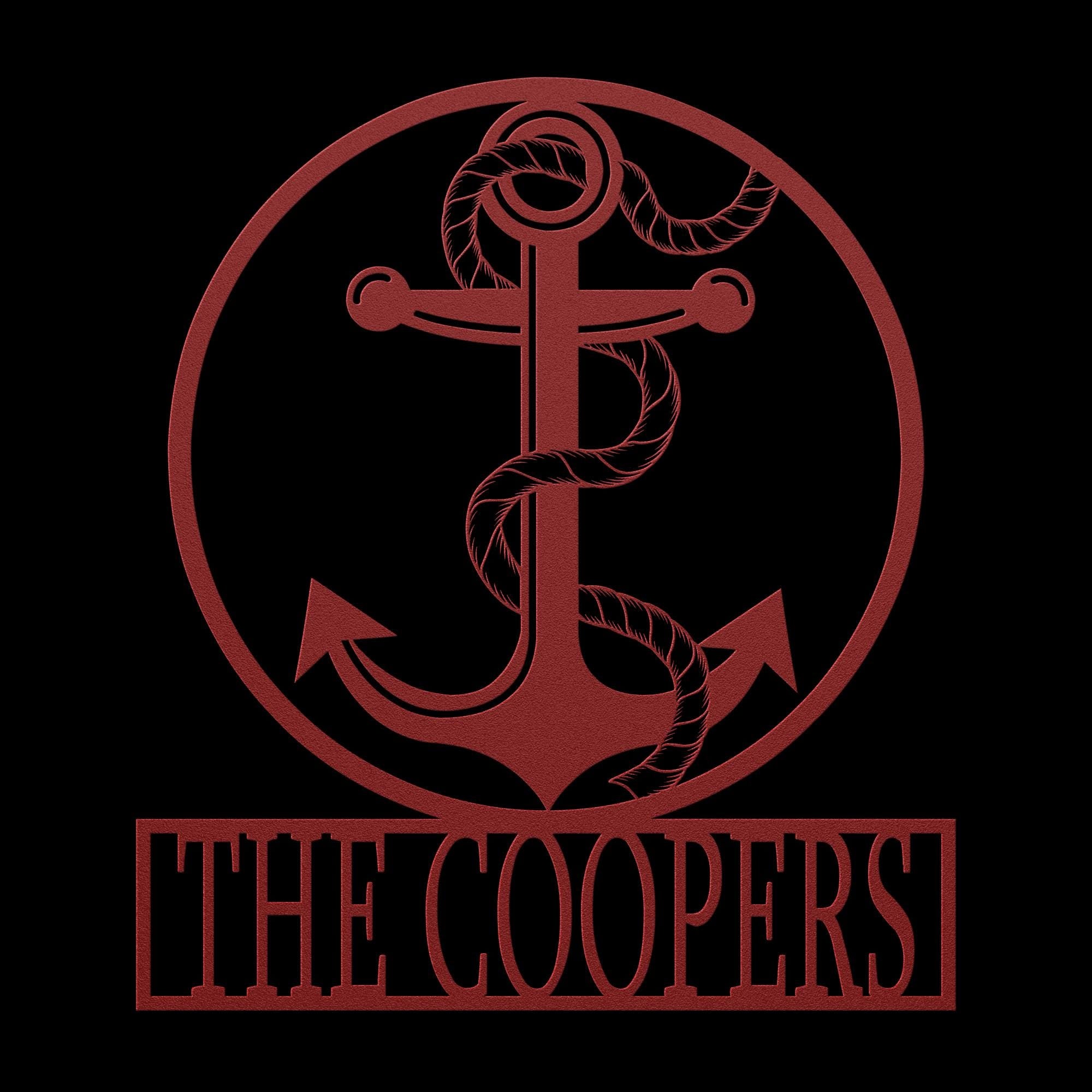 Custom Metal Anchor Sign: Nautical Coastal Outdoor Decor