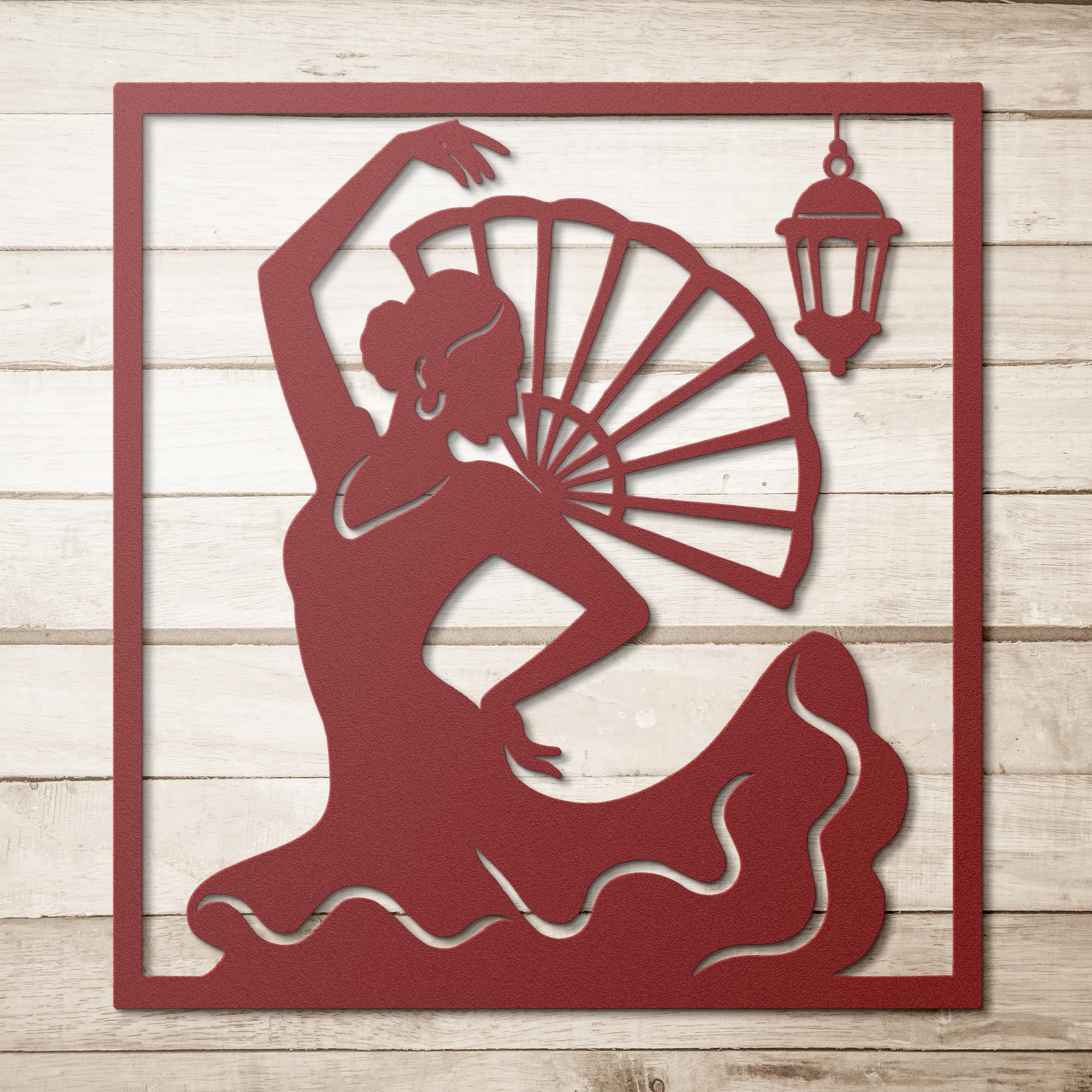 Flamenco Dancer Metal Art, Spanish Silhouette Wall Hanging