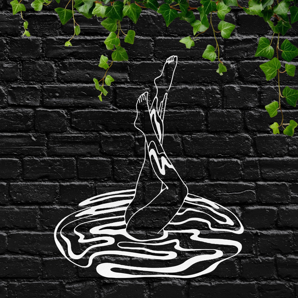 Artistic Pool Legs Metal Wall Art, Minimalist Swimmer Sign, Summer Home Decor, Fun Gift