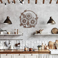 Sunflower Metal Wall Art - Rustic Farmhouse Floral Outline Decor With Metal Flower Ring