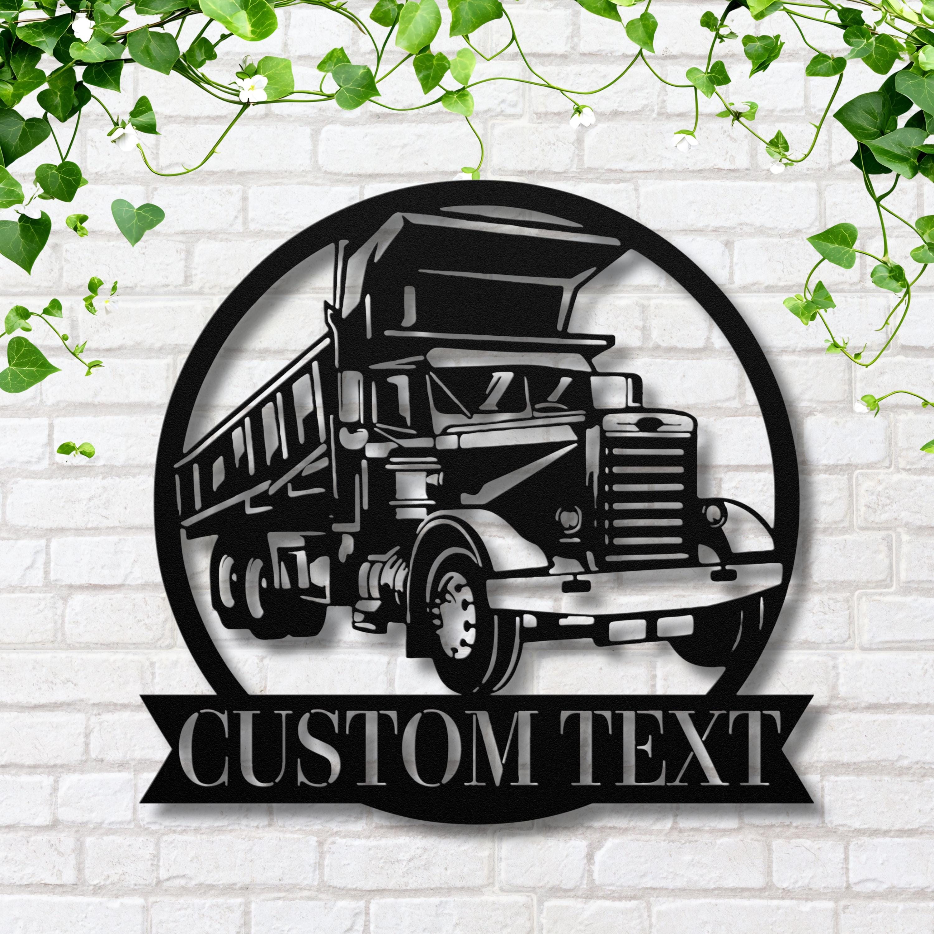 Personalized Dump Truck Sign - Custom Metal Sign | Business Name Wall Art