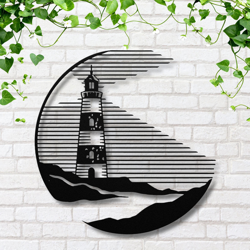Lighthouse Metal Wall Art, Nautical Ocean Decor, Beach House Sign, Coastal Gift