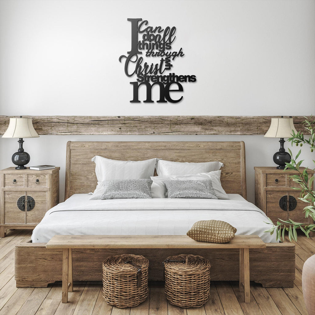 Philippians 4:13 Metal Sign, I Can Do All Things, Christian Wall Art, Scripture Decor