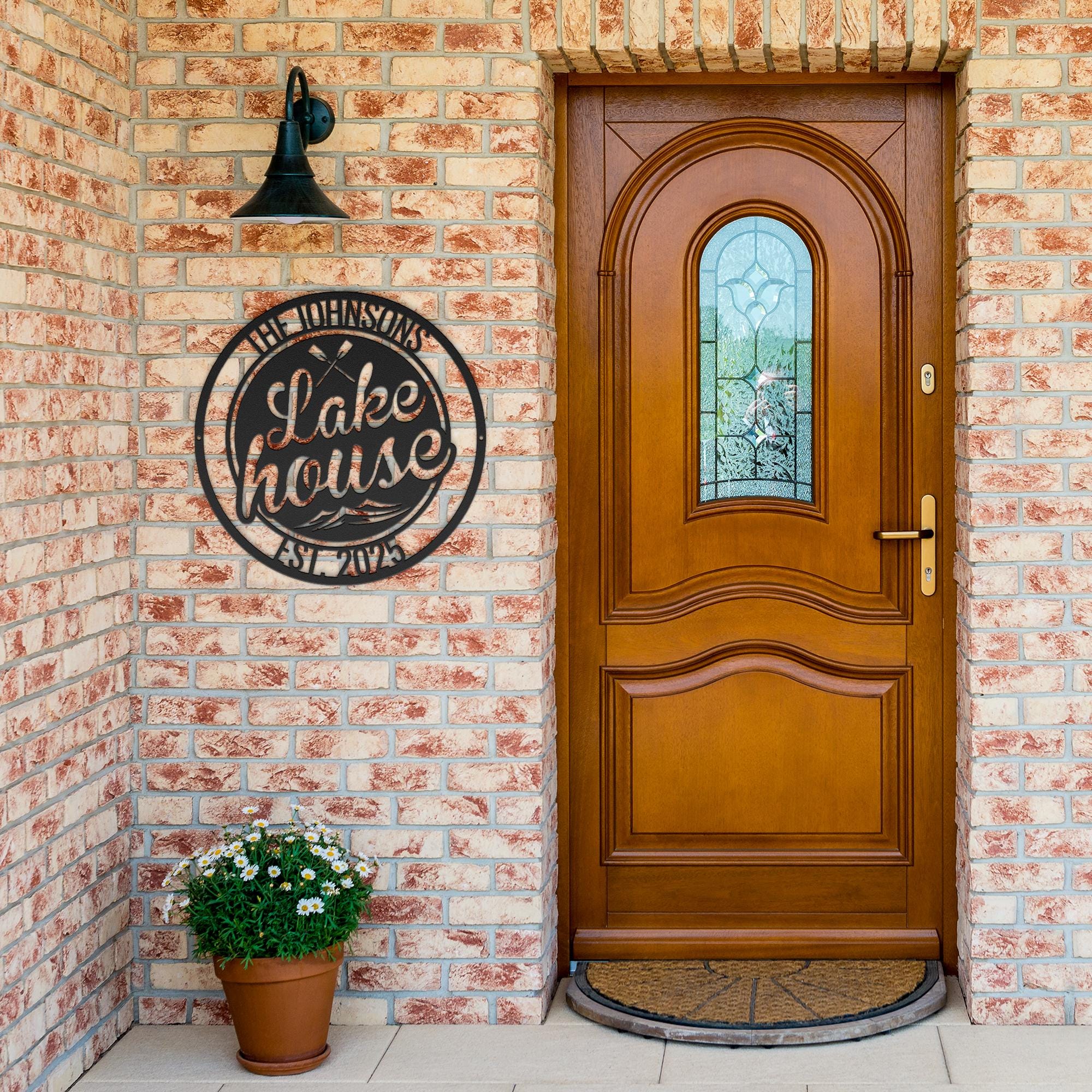 Custom Lake House Metal Sign | Personalized Family Name, Est. Year