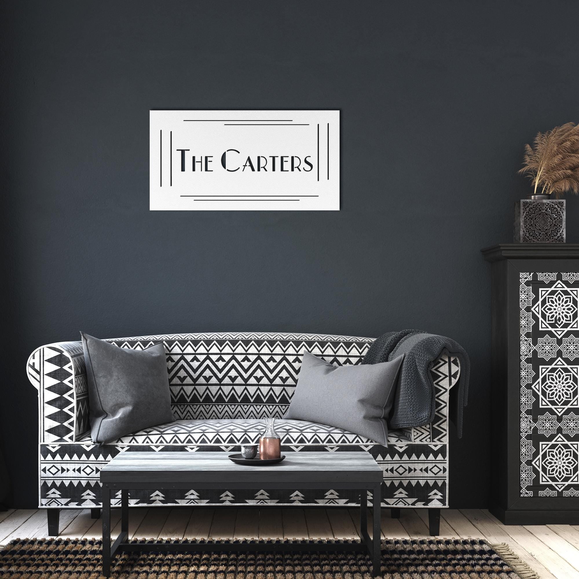 Custom Metal Family Name Sign - Personalized Housewarming Gift