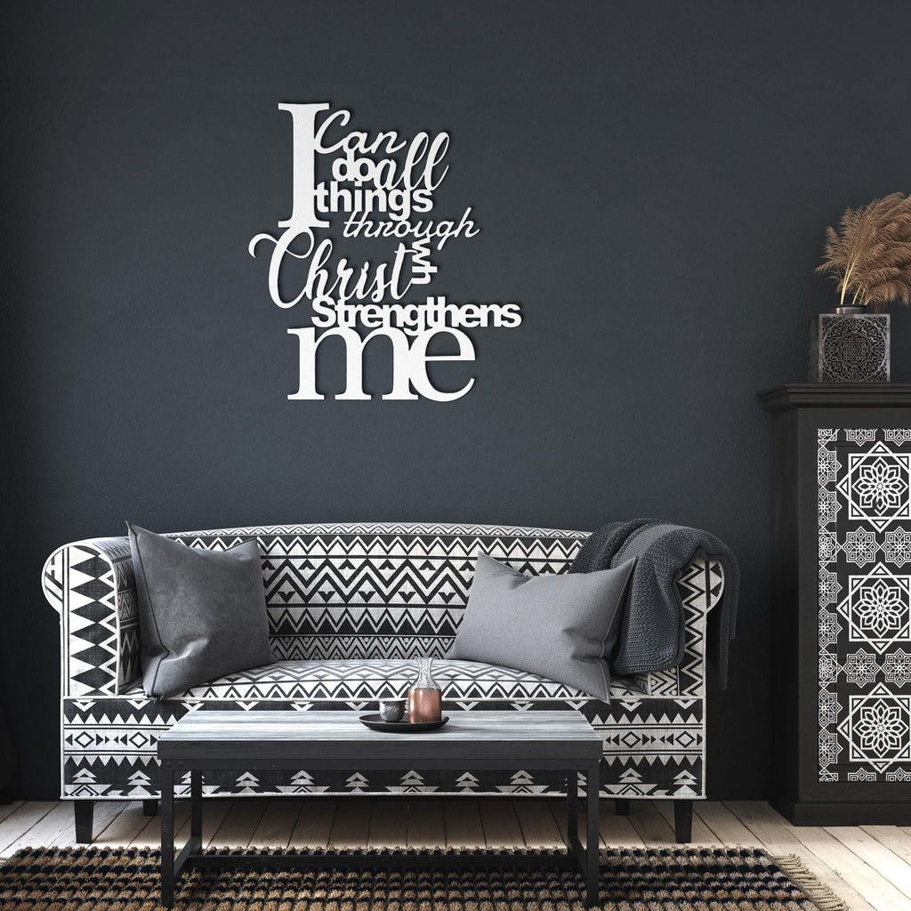 Philippians 4:13 Metal Sign, I Can Do All Things, Christian Wall Art, Scripture Decor
