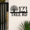 Custom Metal Address Sign | Tree of Life, House Number