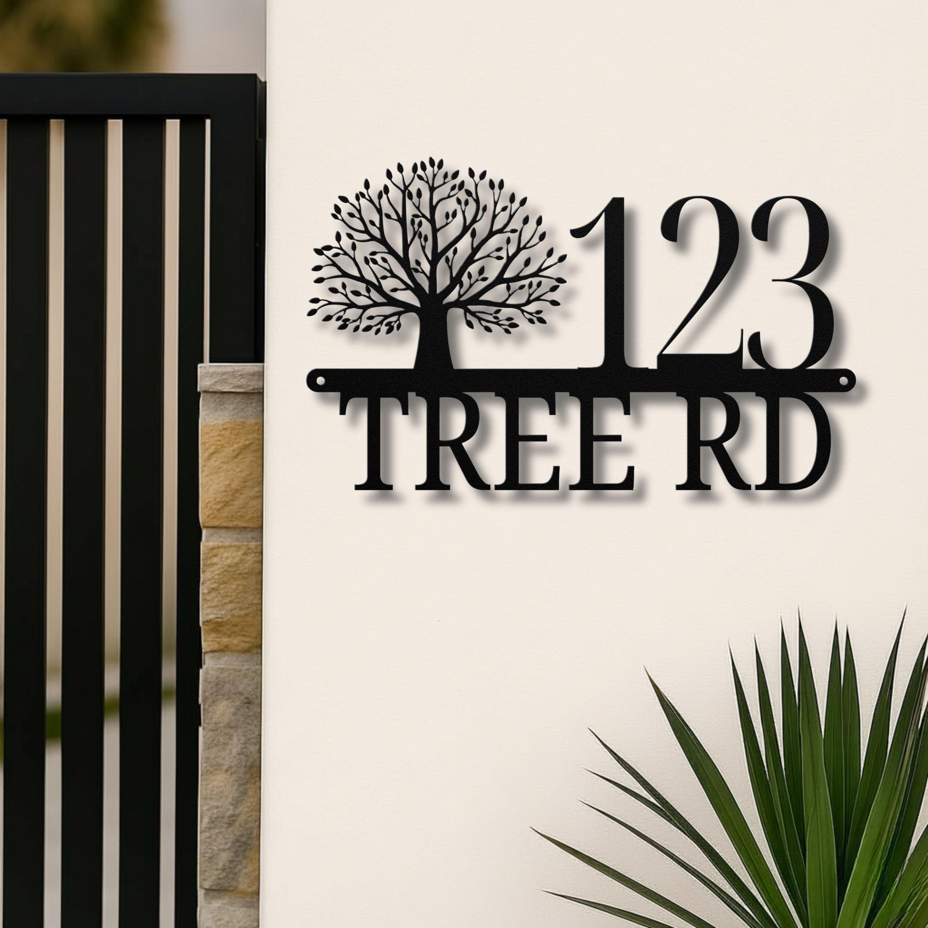 Custom Metal Address Sign | Tree of Life, House Number