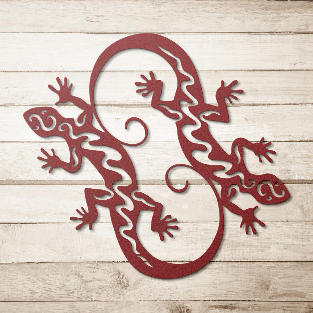 Gecko Metal Wall Art, Tribal Lizard Sign, Southwest Home Decor, Outdoor Patio Wall Art