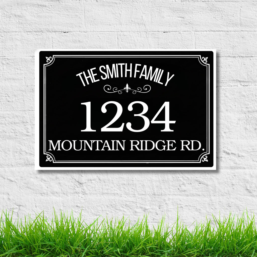 Custom Family Name Aluminum Address Sign, House Number Plaque, New Home Gift