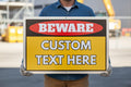 Custom Warning Sign - Personalized Text & Color - High Visibility Metal Hazard/Safety Plaque