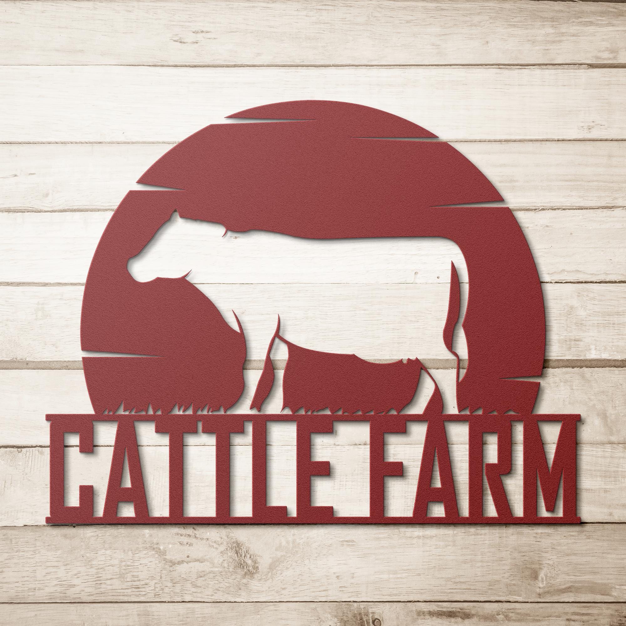 Custom Cattle Metal Farm Sign: Personalized Farmhouse Decor
