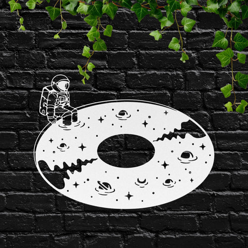 Astronaut Metal Art - Cosmic Sci-Fi Decor | Vinyl Record Wall Sculpture
