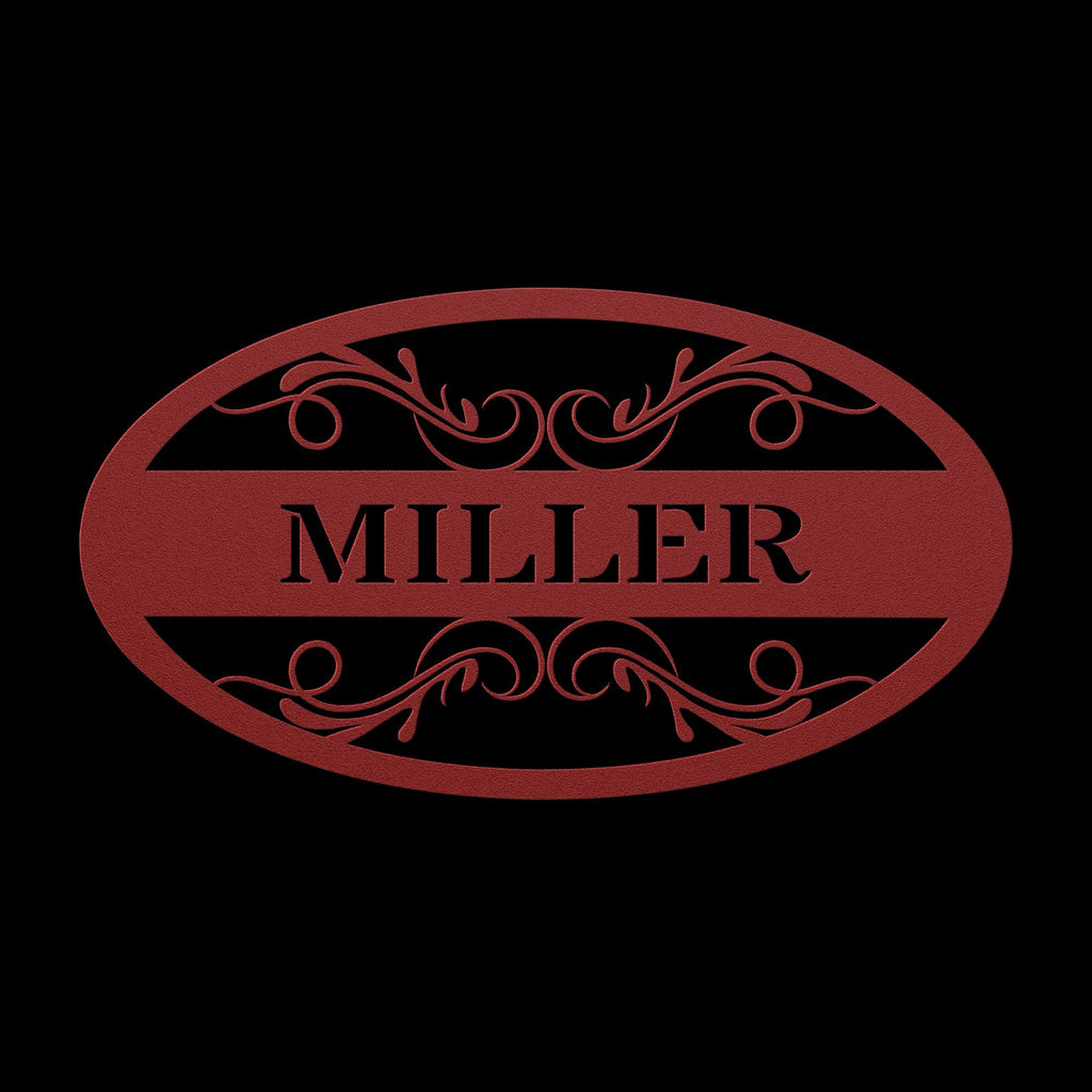 Custom Family Name Metal Sign: Oval Steel Wall Art