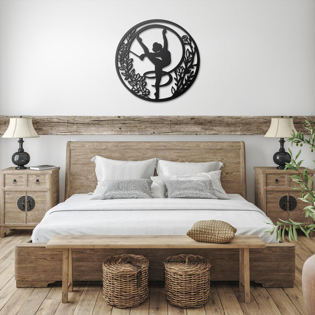 Rhythmic Gymnastics Wall Art – Dancer Silhouette Sign | Metal Dance Decor