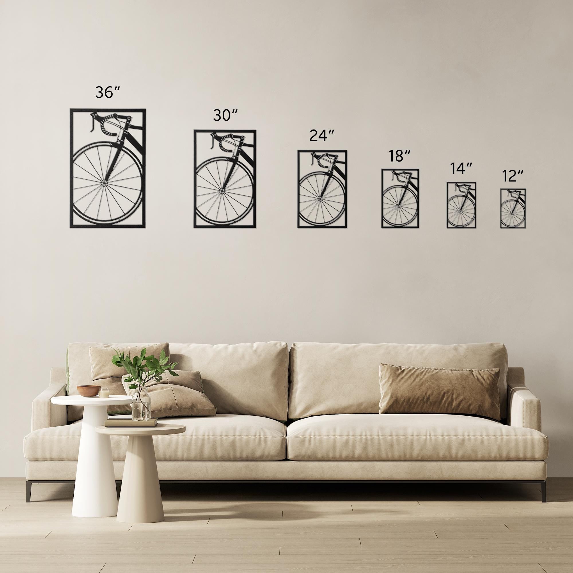 Road Bike Wall Art – Custom Metal Bike Sign | Bicycle Silhouette Art & Modern Sports Decor