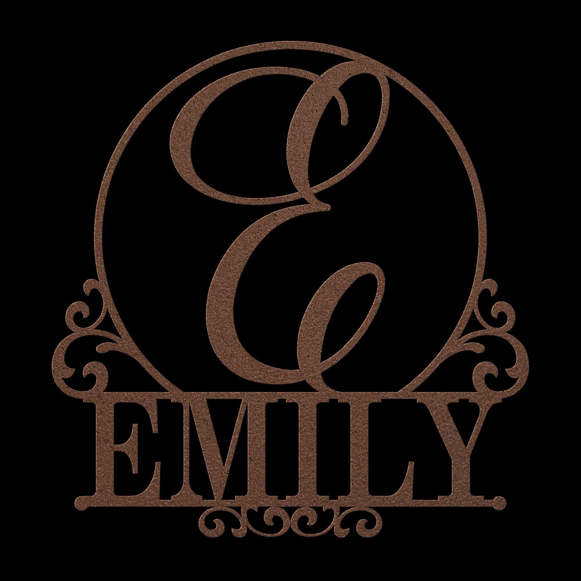 Personalized Metal Last Name Sign: Elegant Monogram Wall Decor