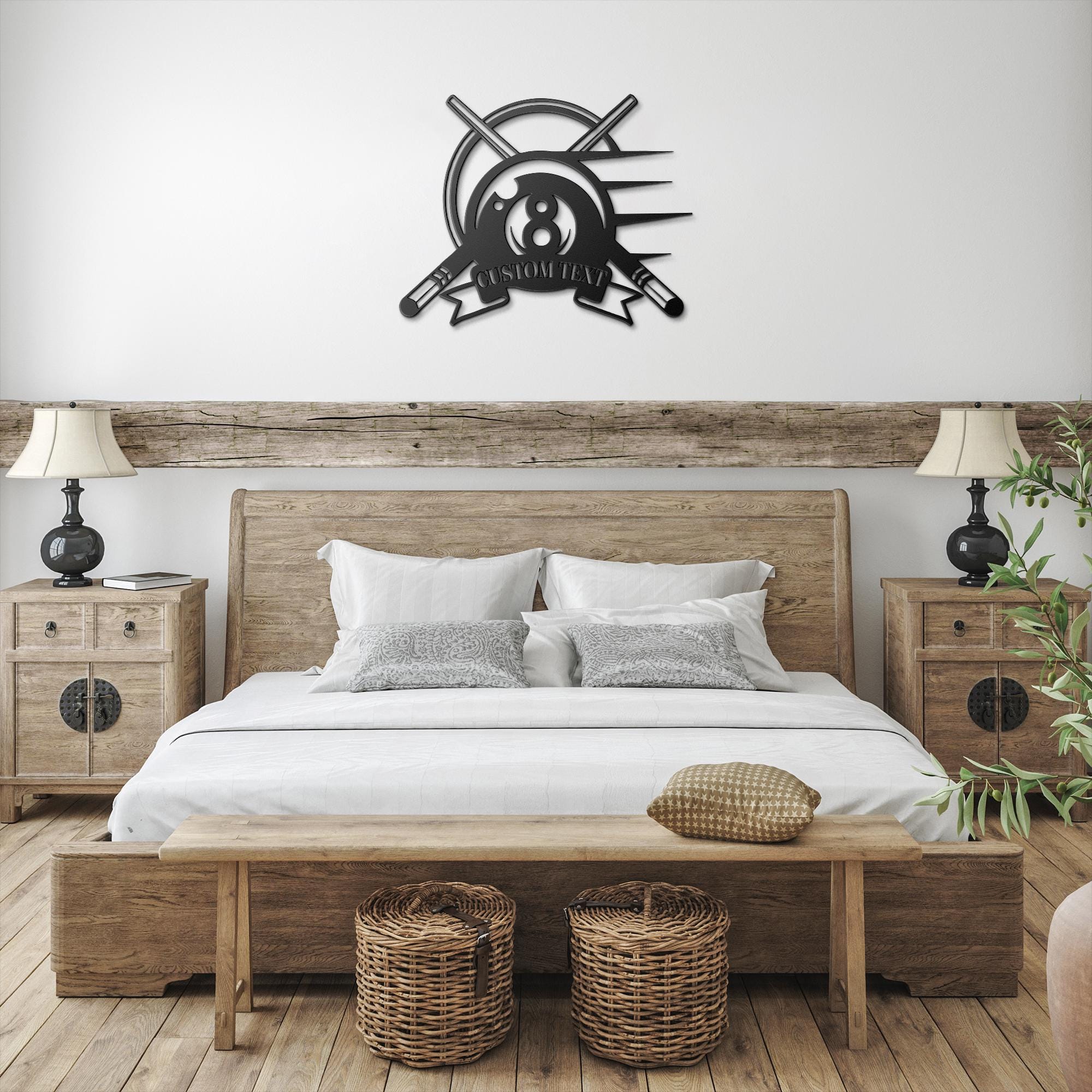 Personalized 8 Ball Metal Sign, Custom Pool Hall Decor