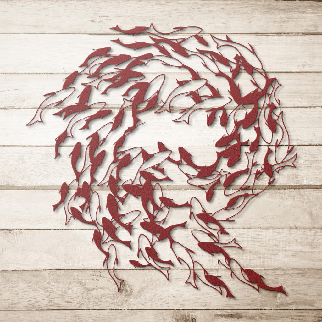 School of Fish Metal Wall Art, Coastal Decor, Beach House Sign