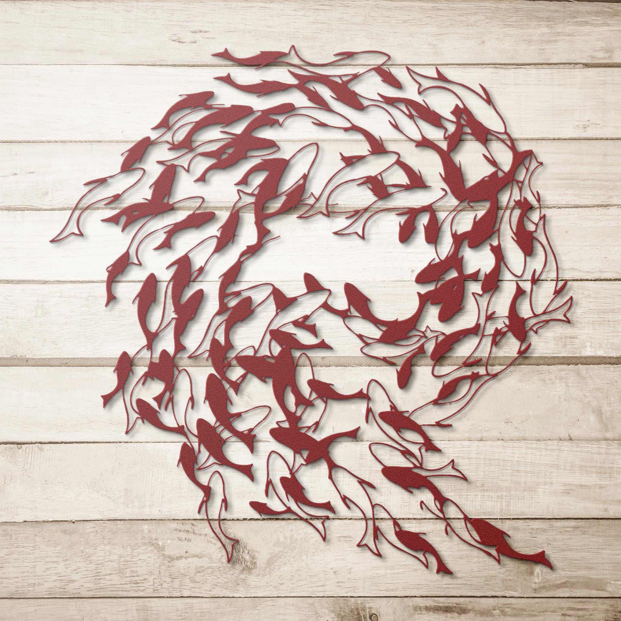 School of Fish Metal Wall Art, Coastal Decor, Beach House Sign