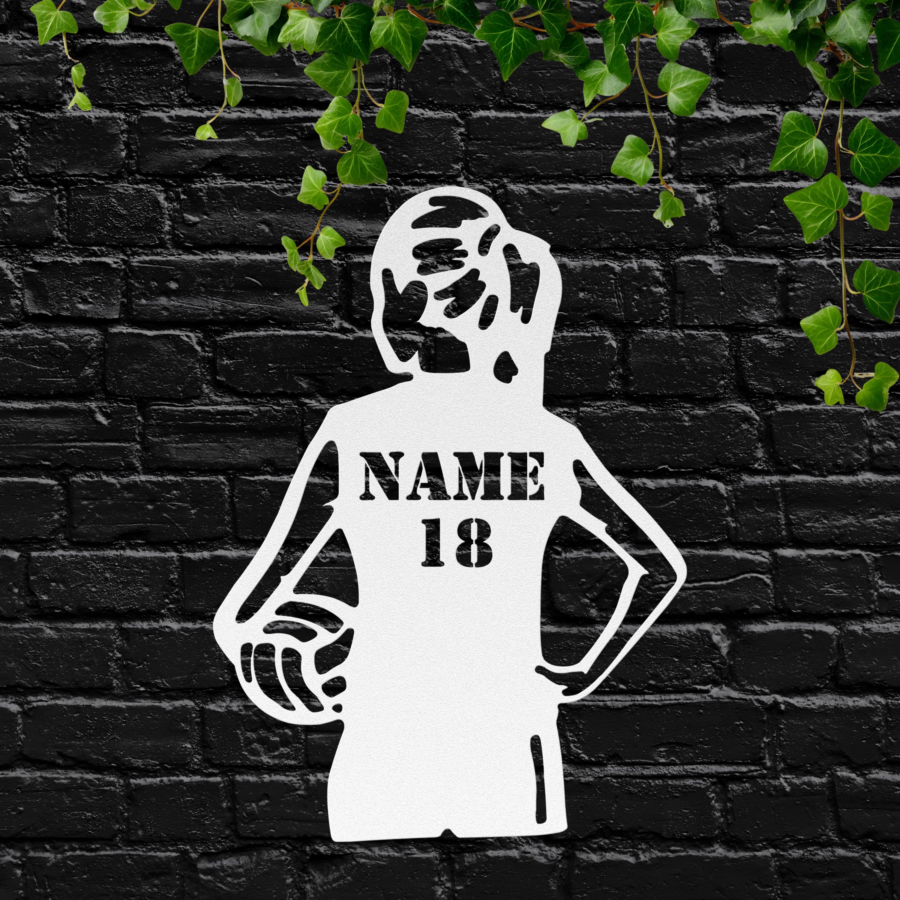 Personalized Volleyball Sign - Custom Metal Die-Cut Art | Team Gift, Female Athlete Decor