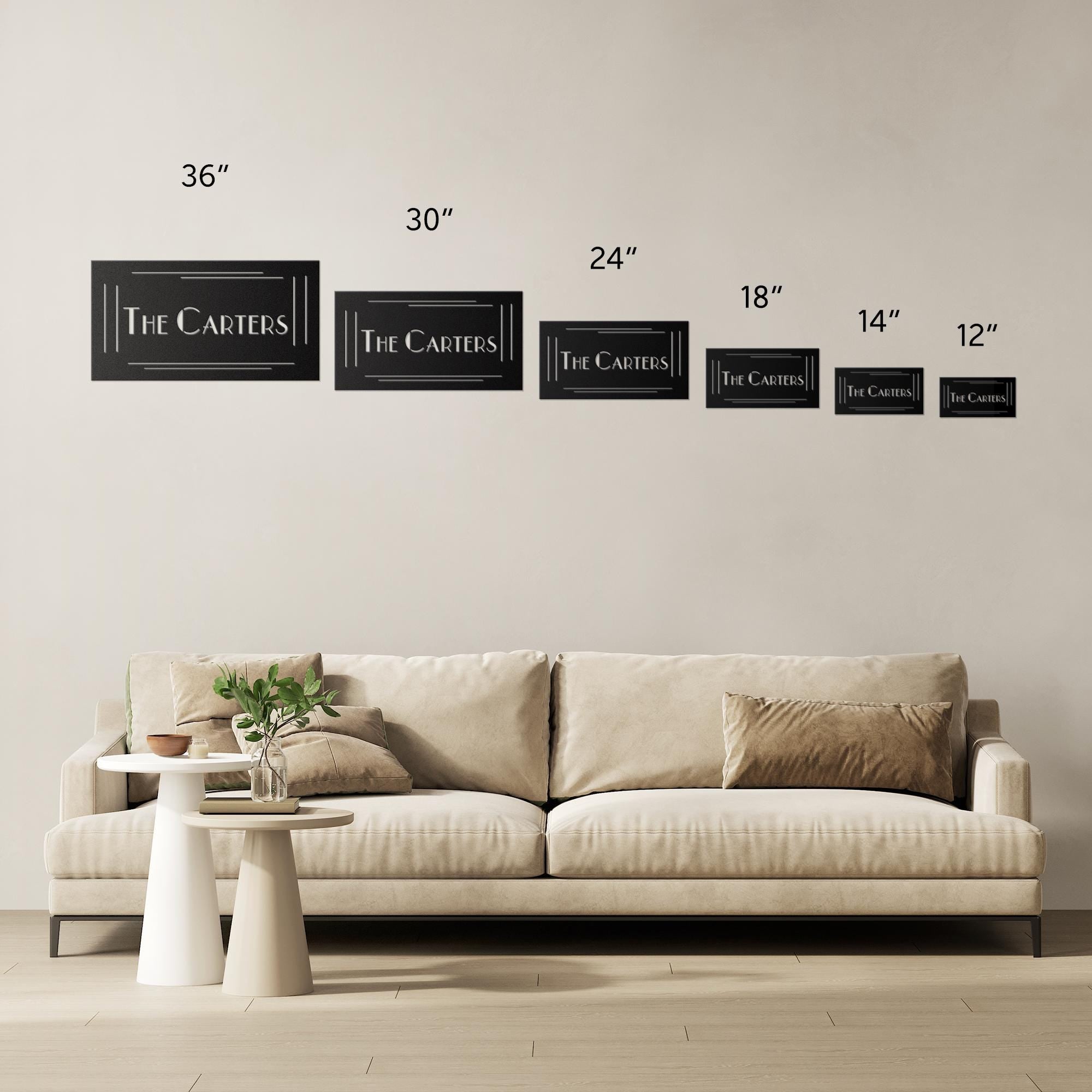 Custom Metal Family Name Sign - Personalized Housewarming Gift