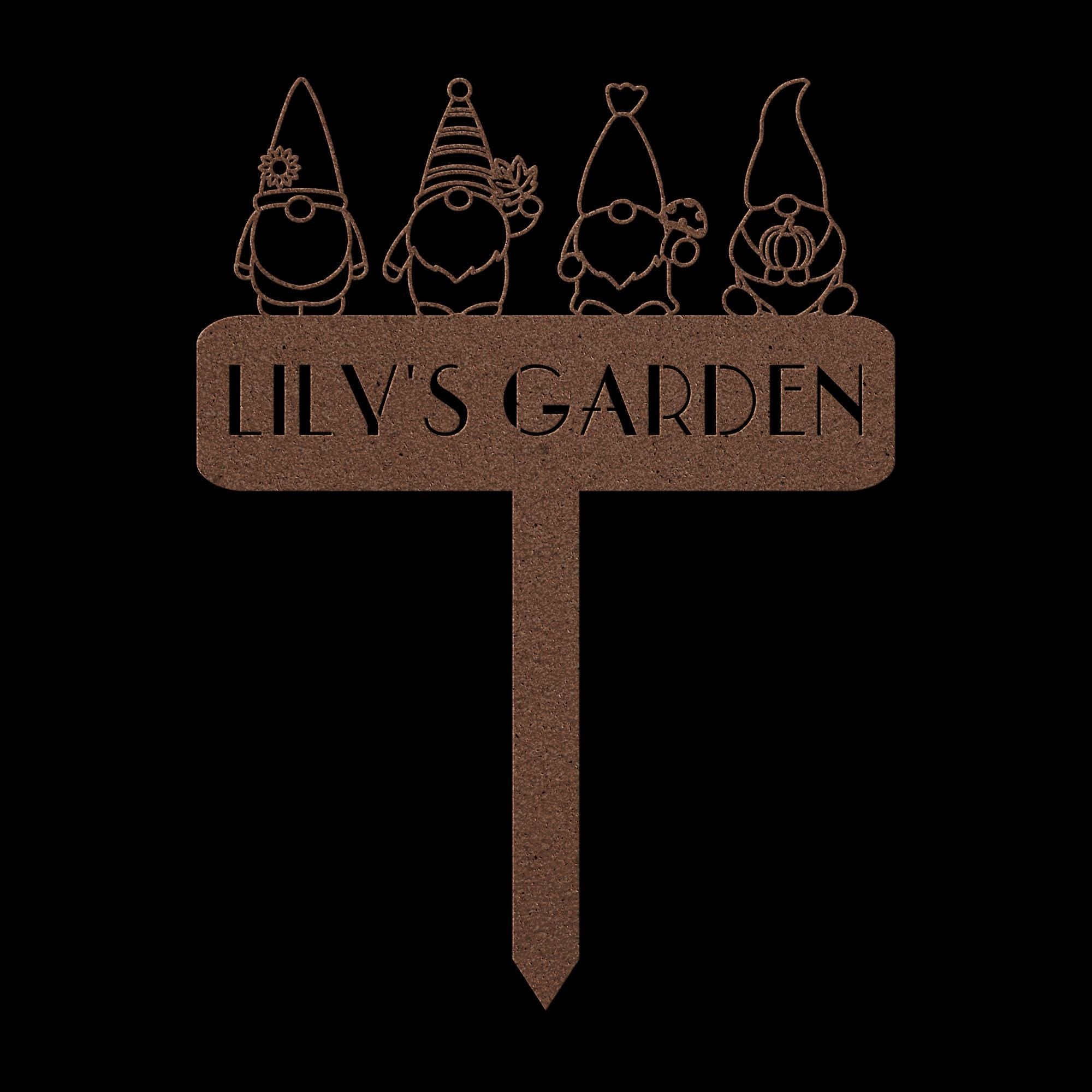 Custom Gnomes Garden Sign: Personalized Metal Garden Decor