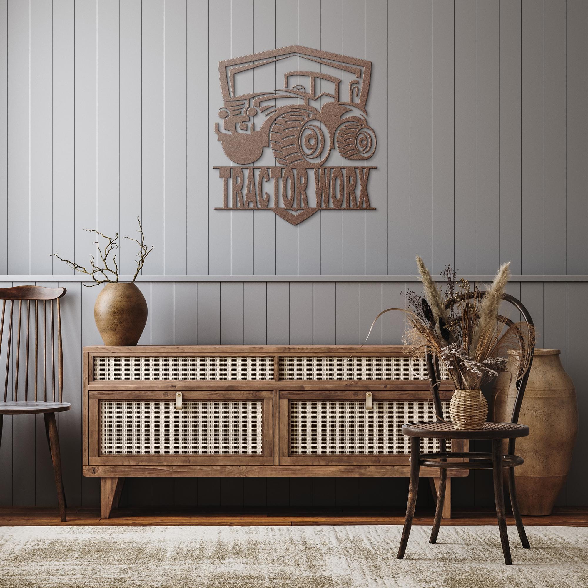 Custom Tractor Metal Sign: Farmhouse Decor, Personalized Farm Logo