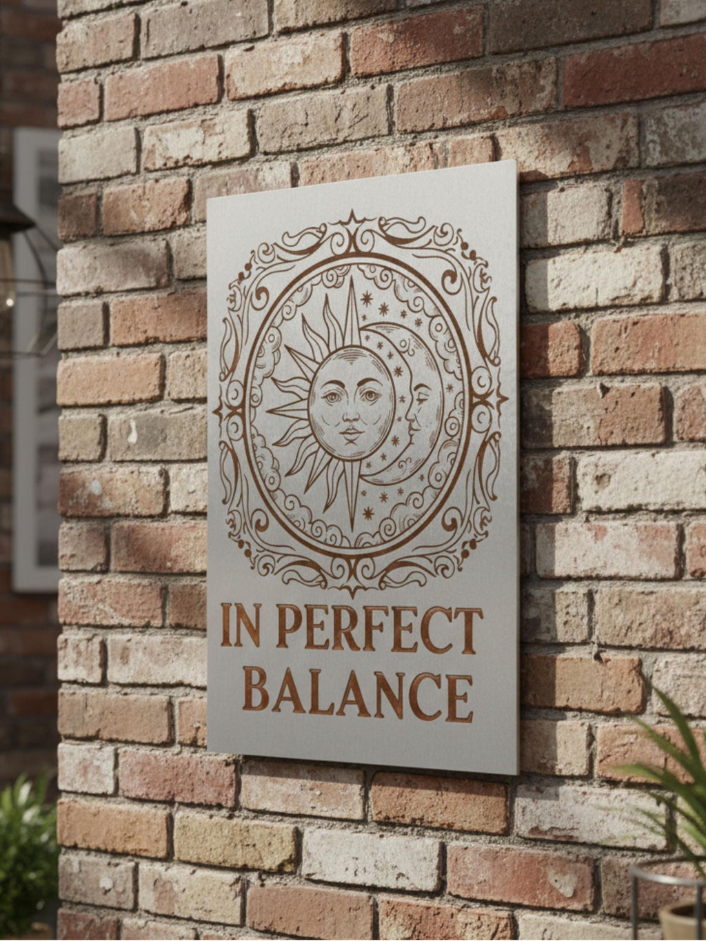 Custom Sun and Moon Metal Sign, Personalized Celestial Wall Art, In Perfect Balance Decor