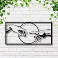 Creation of Adam Hands Metal Wall Art | Michelangelo Inspired Decor | Famous Painting Art | Classic Home Die Cut