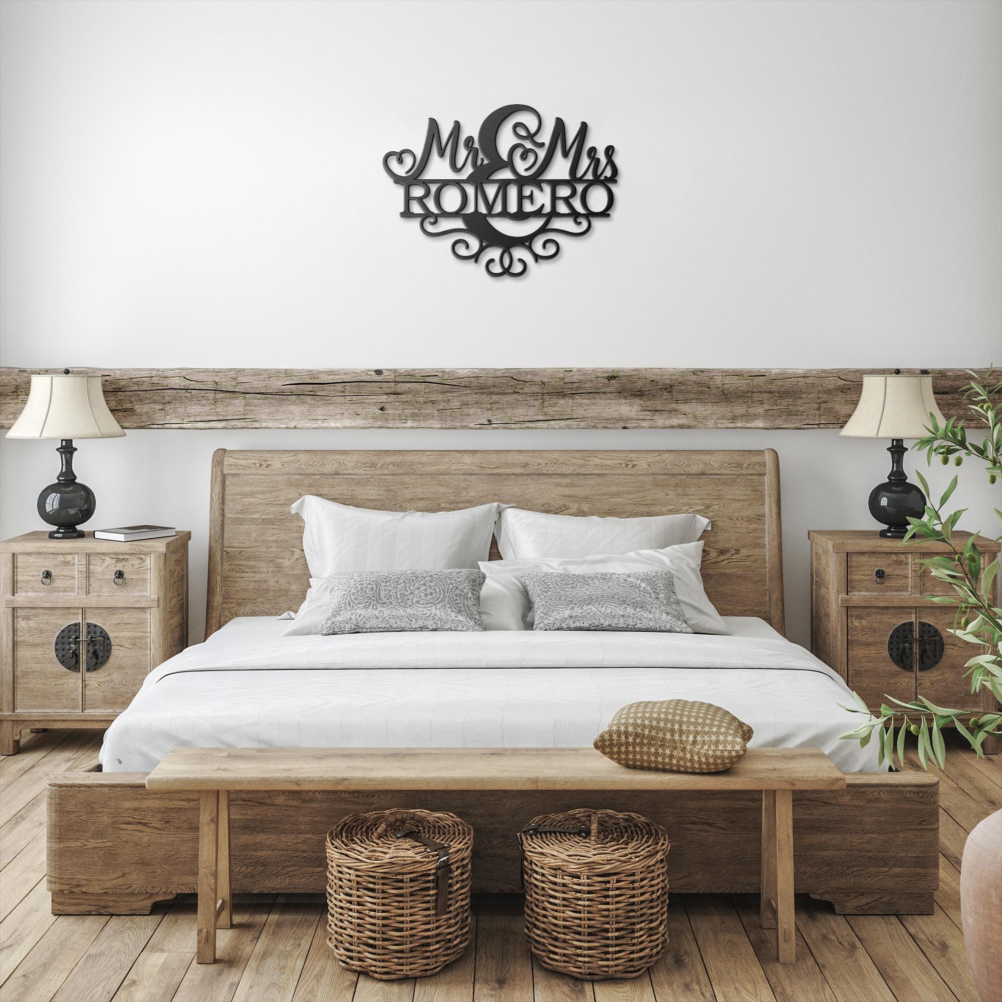 Personalized Mr & Mrs Metal Last Name Sign, Wedding Gift