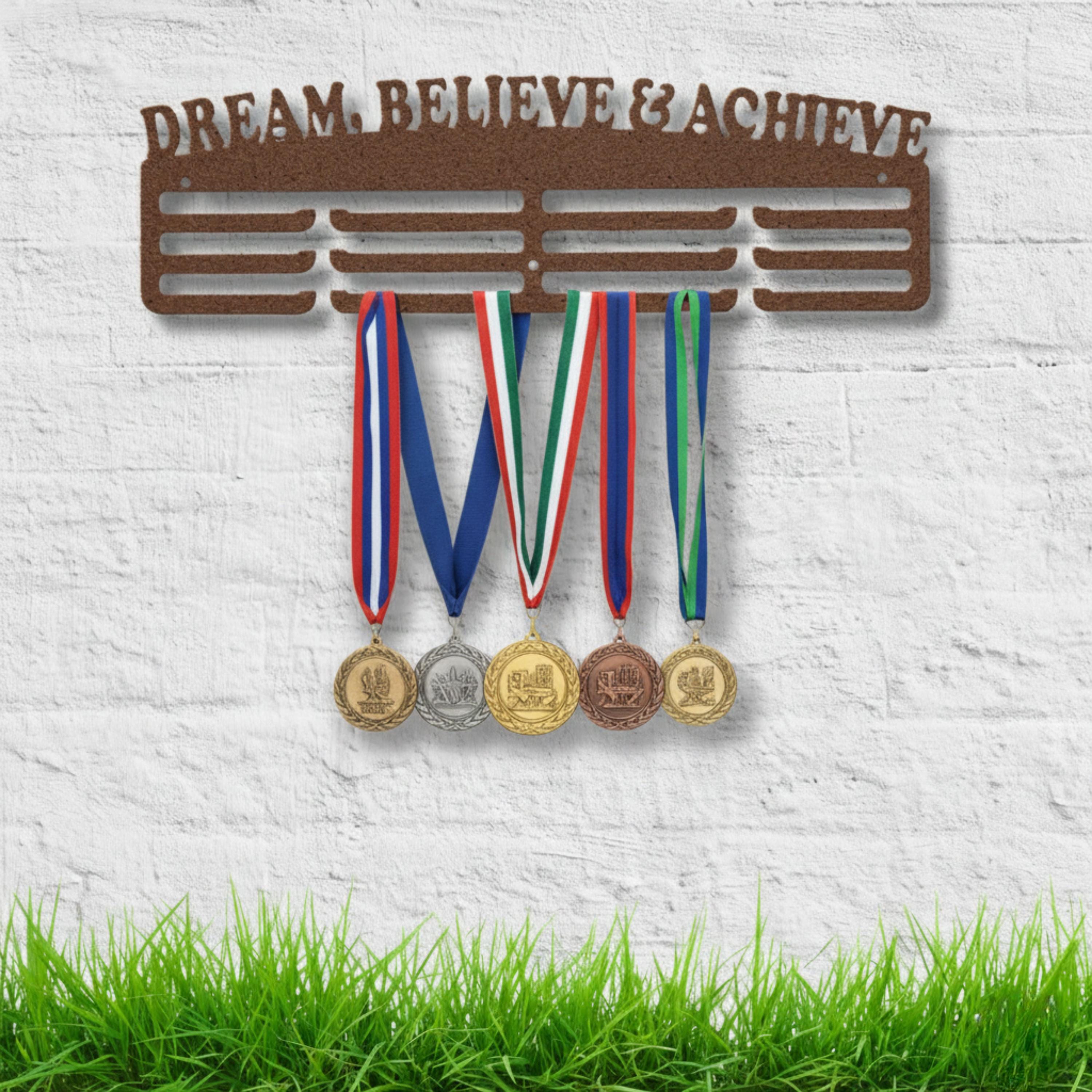 Dream Believe Achieve Medal Hanger, Sports Award Display, Multi Sport Medal Holder