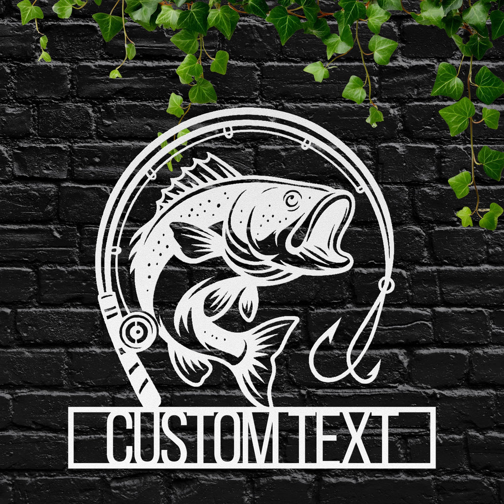 Personalized Bass Fishing Metal Sign, Custom Fisherman Gift, Outdoors Metal Decor, Cabin Man Cave Wall Art, Largemouth Bass