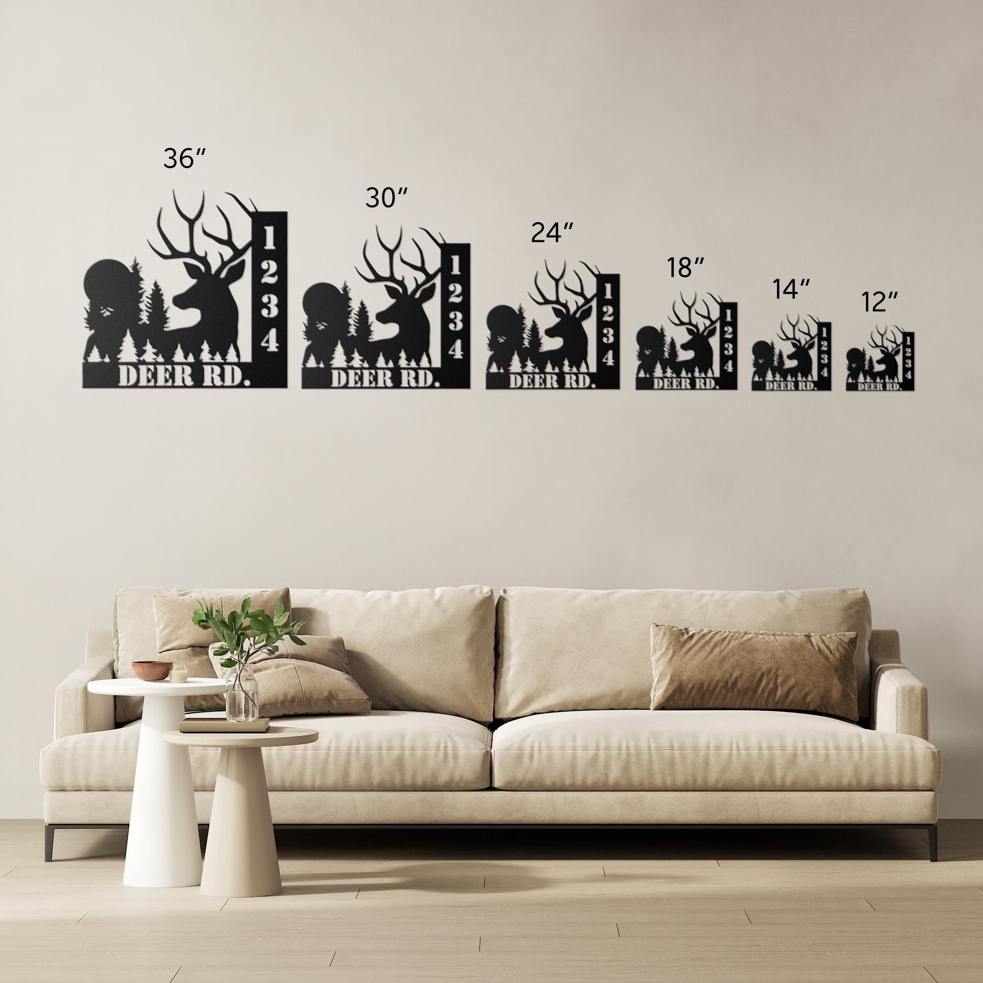 Personalized Deer Address Metal Sign, Cabin Decor