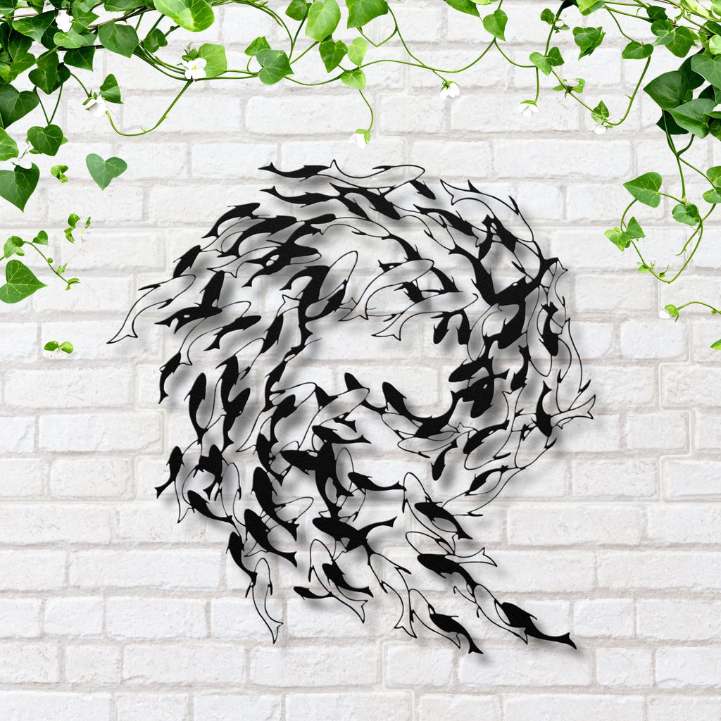 School of Fish Metal Wall Art, Coastal Decor, Beach House Sign