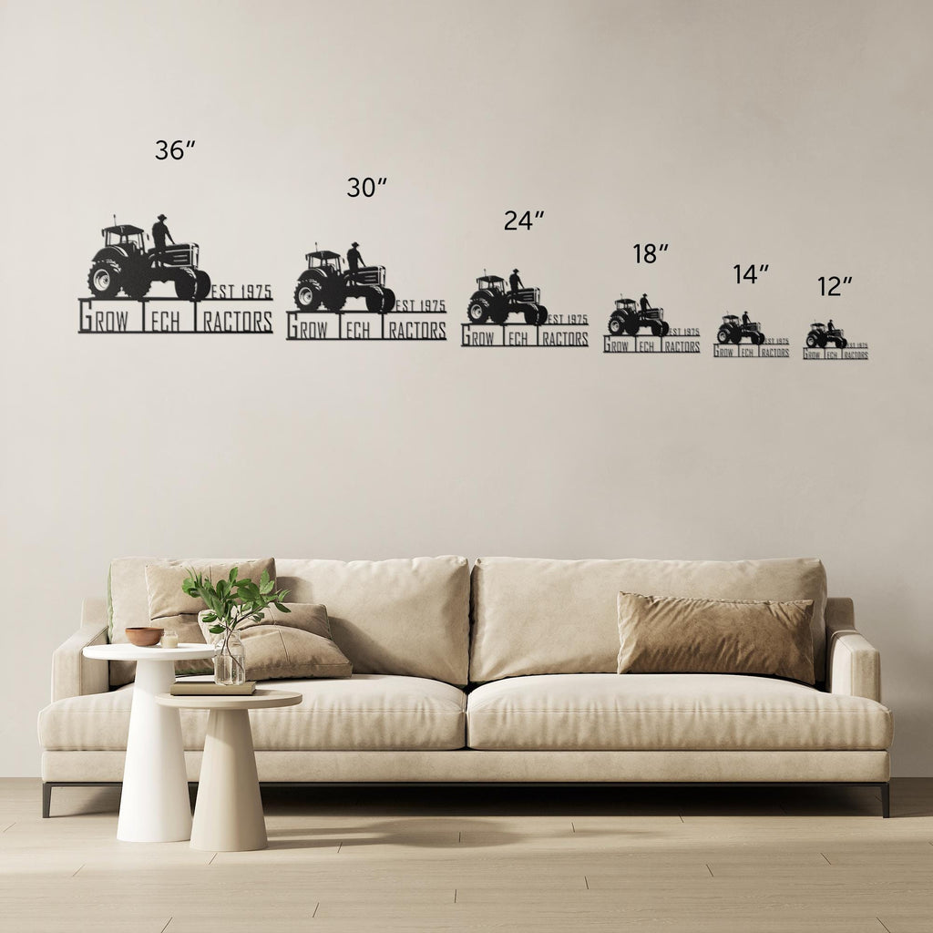 Personalized Metal Farm Sign: Tractor Farmhouse Decor