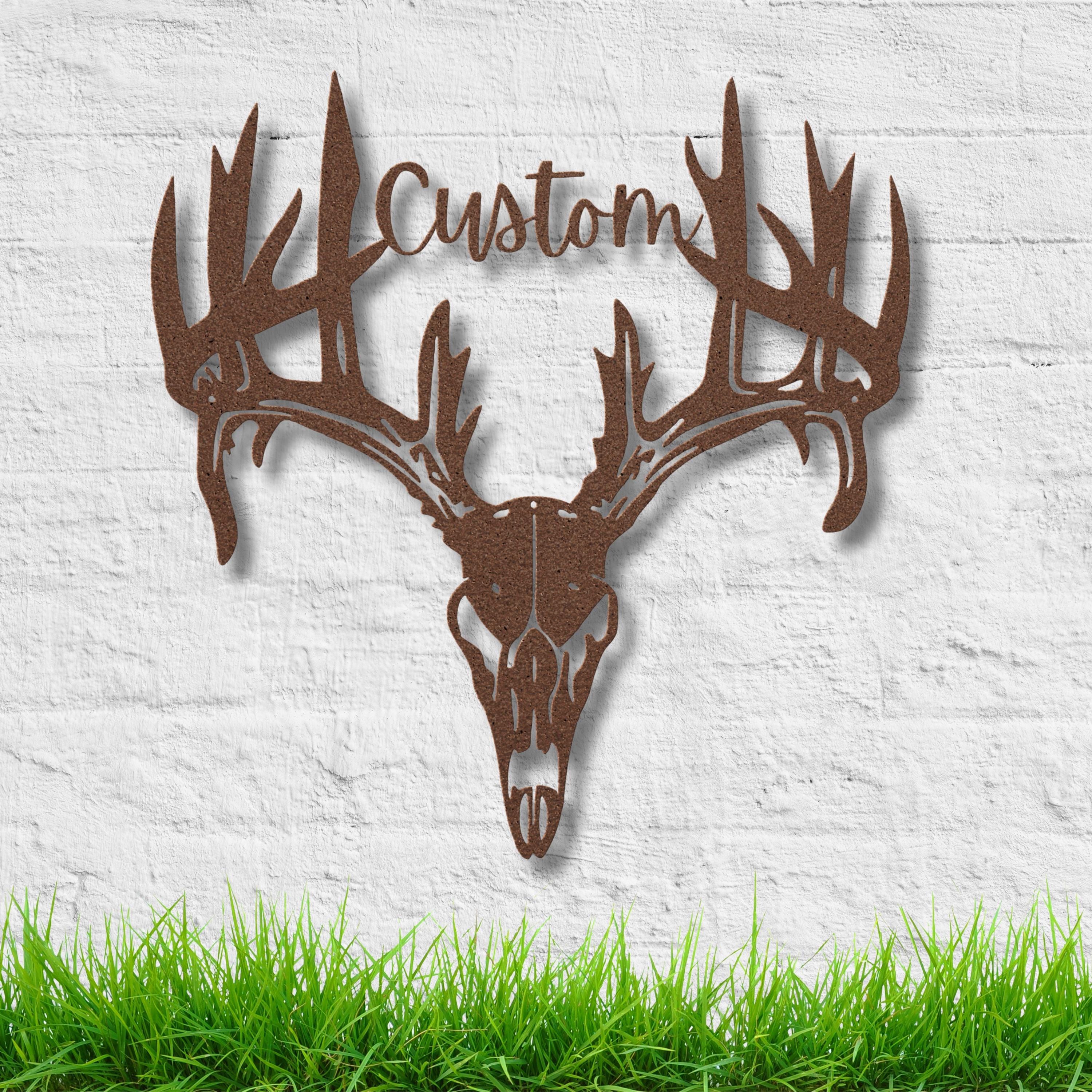 Custom Deer Skull Metal Sign | Hunting Decor, Man Cave Wall Art