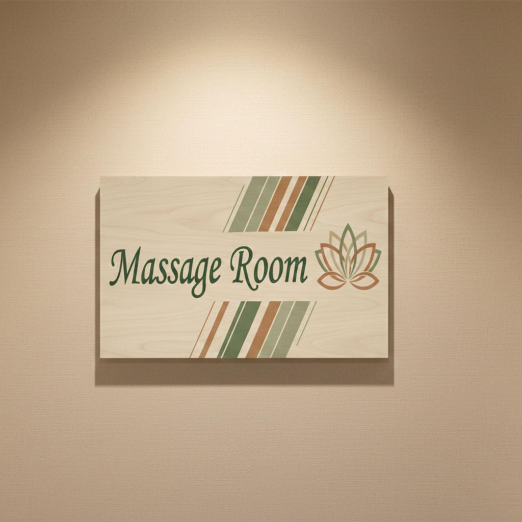 Massage Room Metal Sign | Spa Salon Decor | Lotus Flower Relaxation Plaque | Wellness Center Wall Art | Holistic Therapy Gift