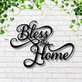 Bless This Home Sign, Metal Wall Art, Housewarming Gift, Script Home Decor Art