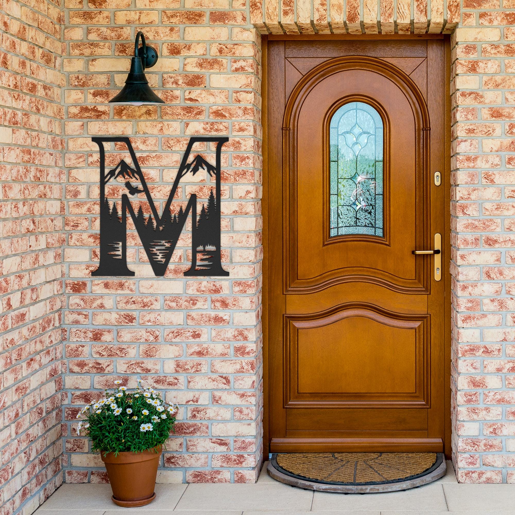 Custom Mountain Forest, Metal Letter Sign, Nature Lover Gift, Outdoor Cabin Wall Decor